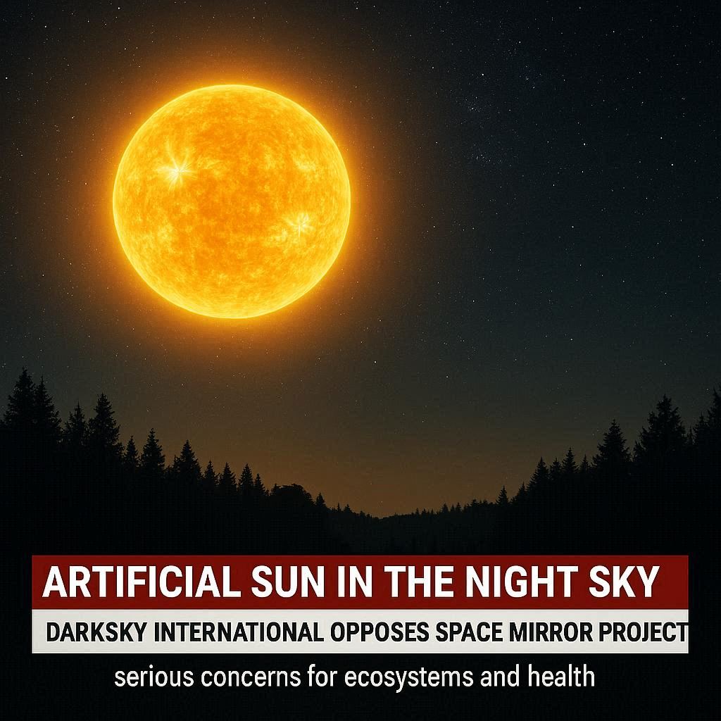 夜空に人工太陽?宇宙ミラー計画にDarkSky Internationalが反対表明 – 「オンデマンド太陽光」が引き起こす生態系と健康への深刻な懸念
