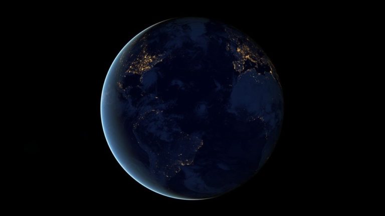 夜間の衛星光観測イメージ(NASA)