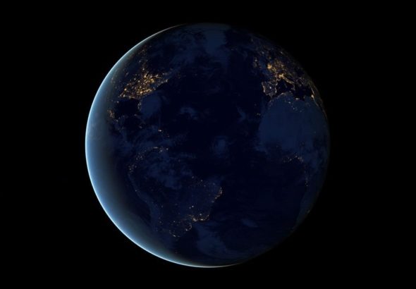 夜間の衛星光観測イメージ(NASA)