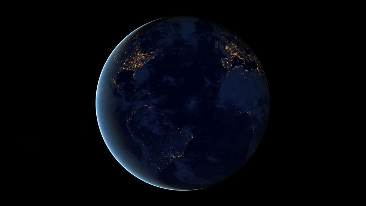 夜間の衛星光観測イメージ(NASA)